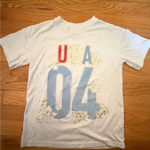 Cat & Jack USA 04 Graphic Kids T-Shirt - White and Blue